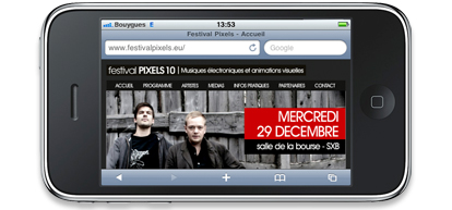 www.festivalpixels.eu sur votre iphone !