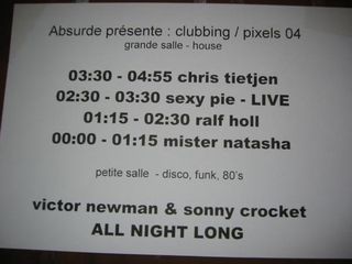 Pixels 04, 10 et 11 décembre 2004, puis 7 janvier 2005 — photo 1 (Armelle — Clubbing 7, 7 janvier 2005)